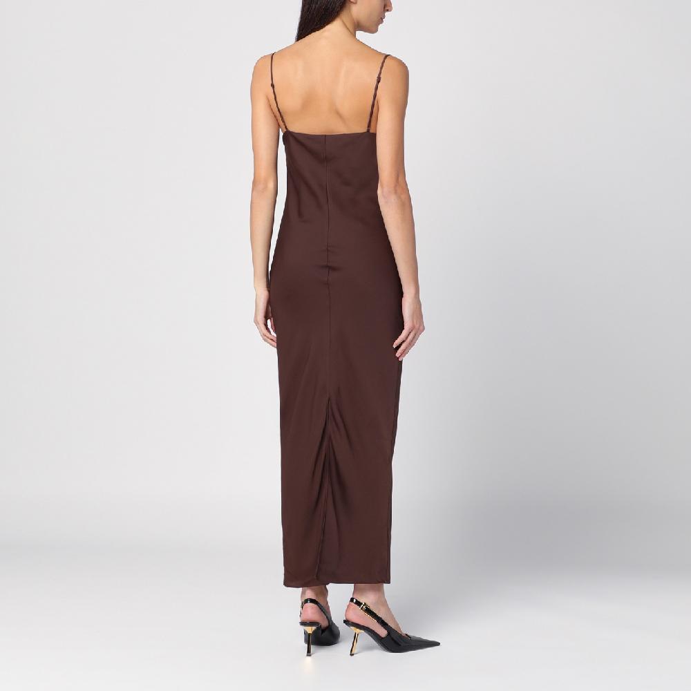 ROTATE Birger Christensen Abito con spalline marrone Nuova