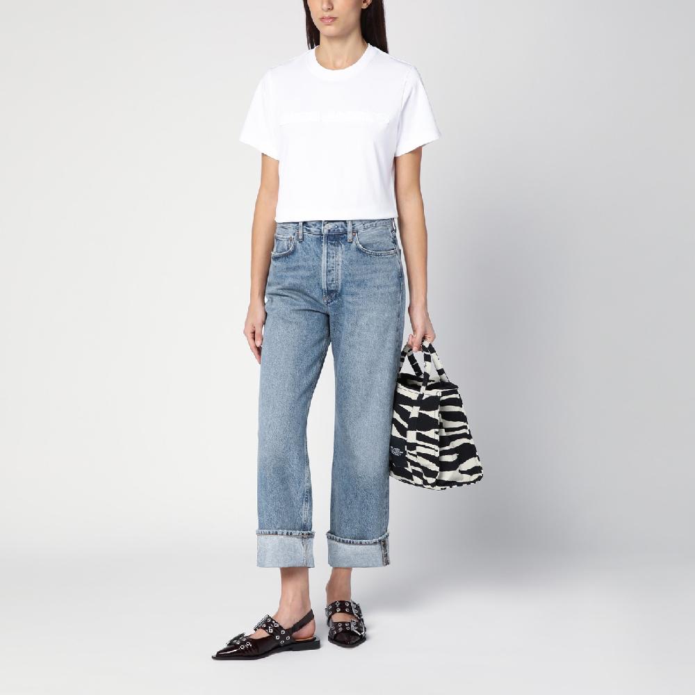 AGOLDE Jeans Fran azzurro in denim organico con risvolto Sconto di tempo limitato