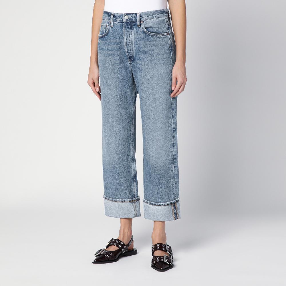 AGOLDE Jeans Fran azzurro in denim organico con risvolto Sconto di tempo limitato