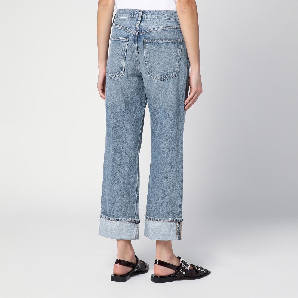 AGOLDE Jeans Fran azzurro in denim organico con risvolto Sconto di tempo limitato