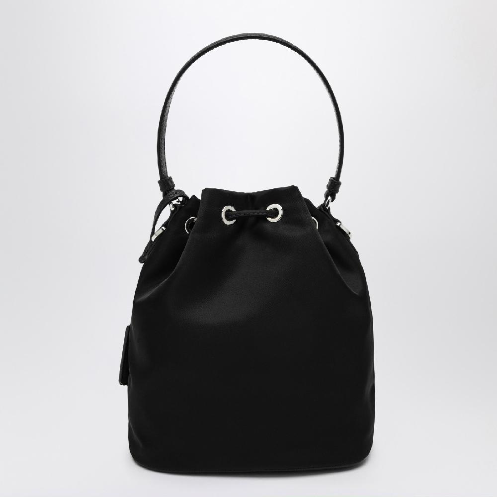 Prada Mini borsa nera in Re-Nylon con ricami Offerta esclusiva