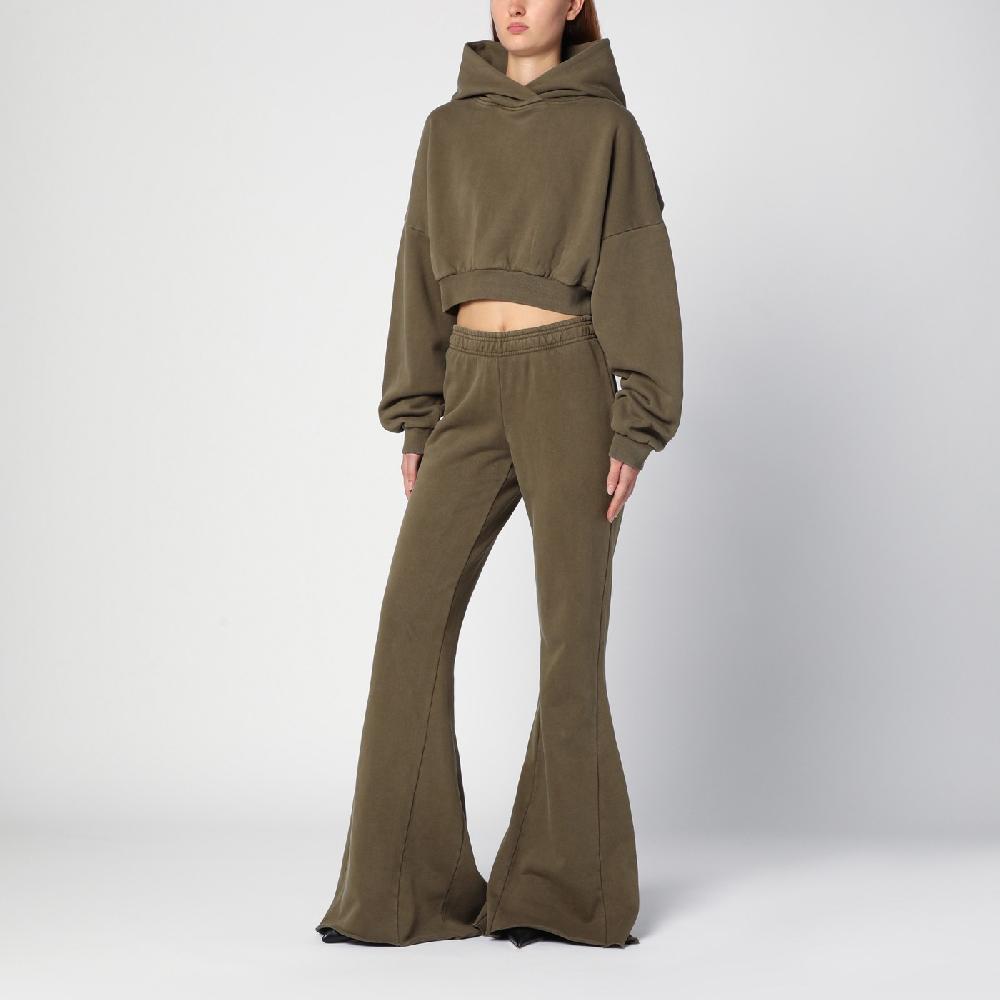 Entire Studios Felpa cropped verde militare in cotone organico Offerta Anniversario