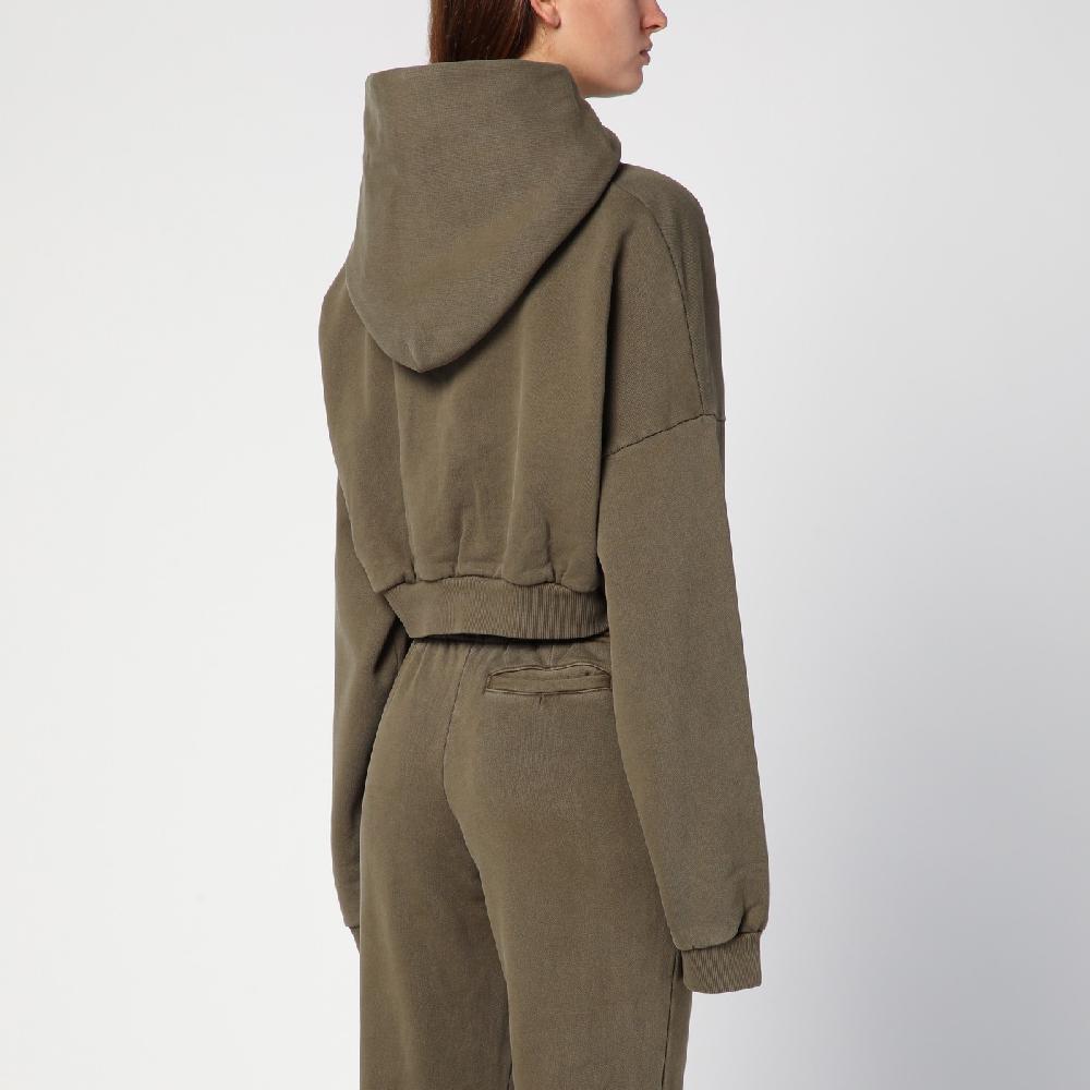 Entire Studios Felpa cropped verde militare in cotone organico Offerta Anniversario