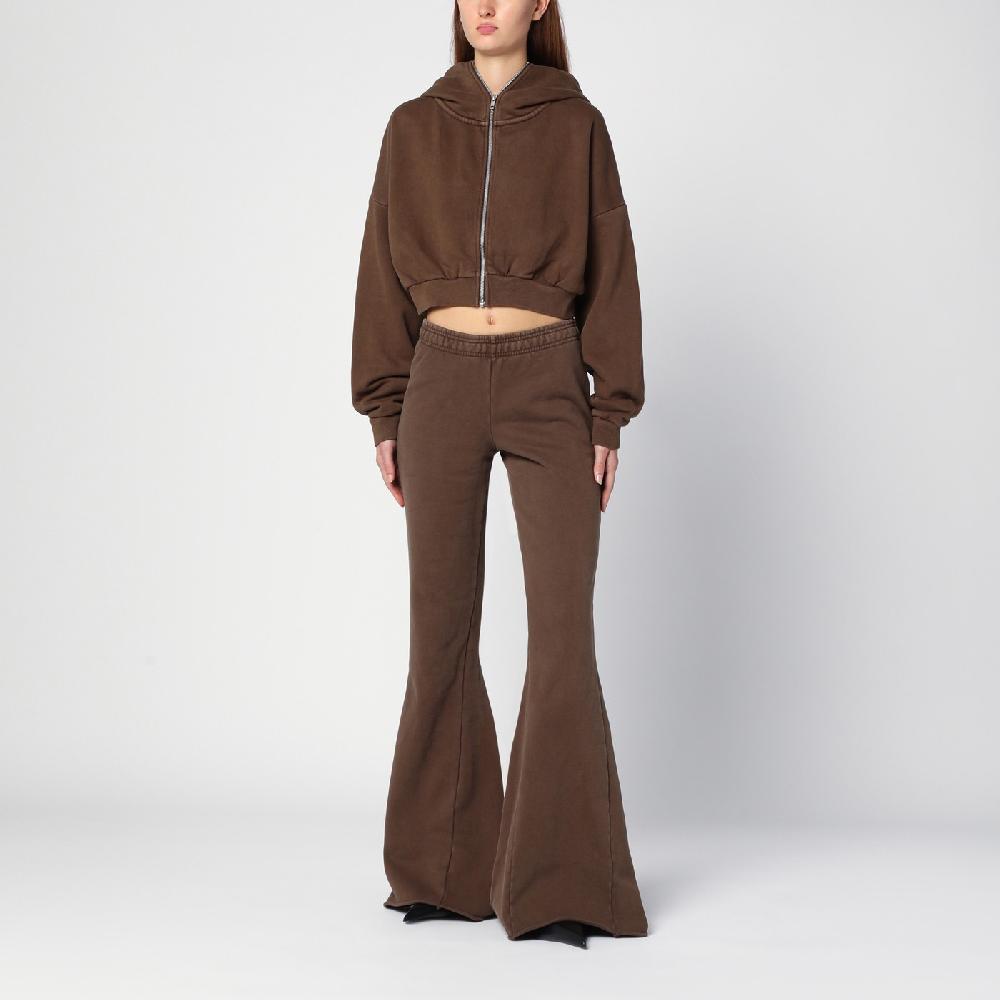 Entire Studios Pantalone a zampa marrone in cotone organico Offerta migliore