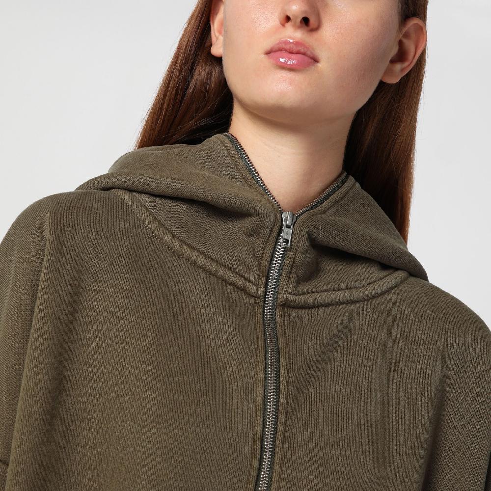 Entire Studios Felpa cropped verde militare in cotone organico Online Outlet