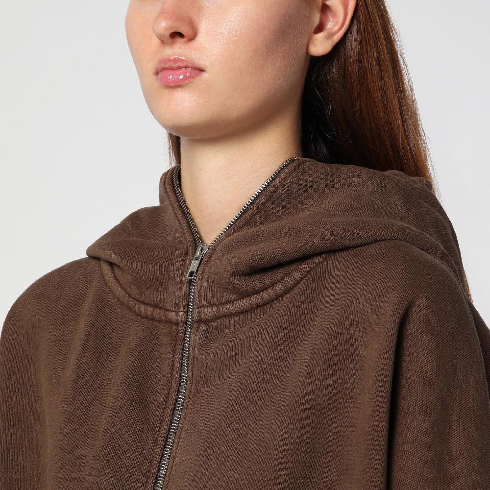 Entire Studios Felpa cropped marrone in cotone organico Offerta temporanea