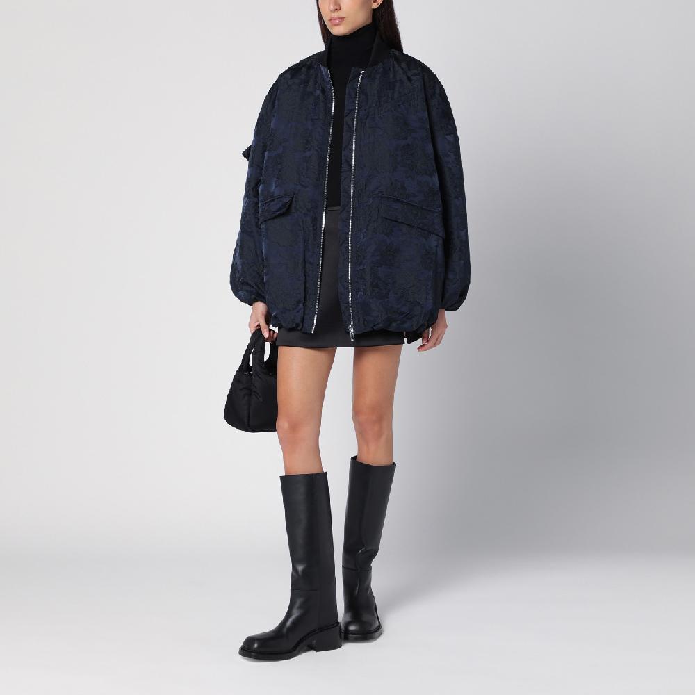 Ganni Bomber blu navy con zip Bestseller