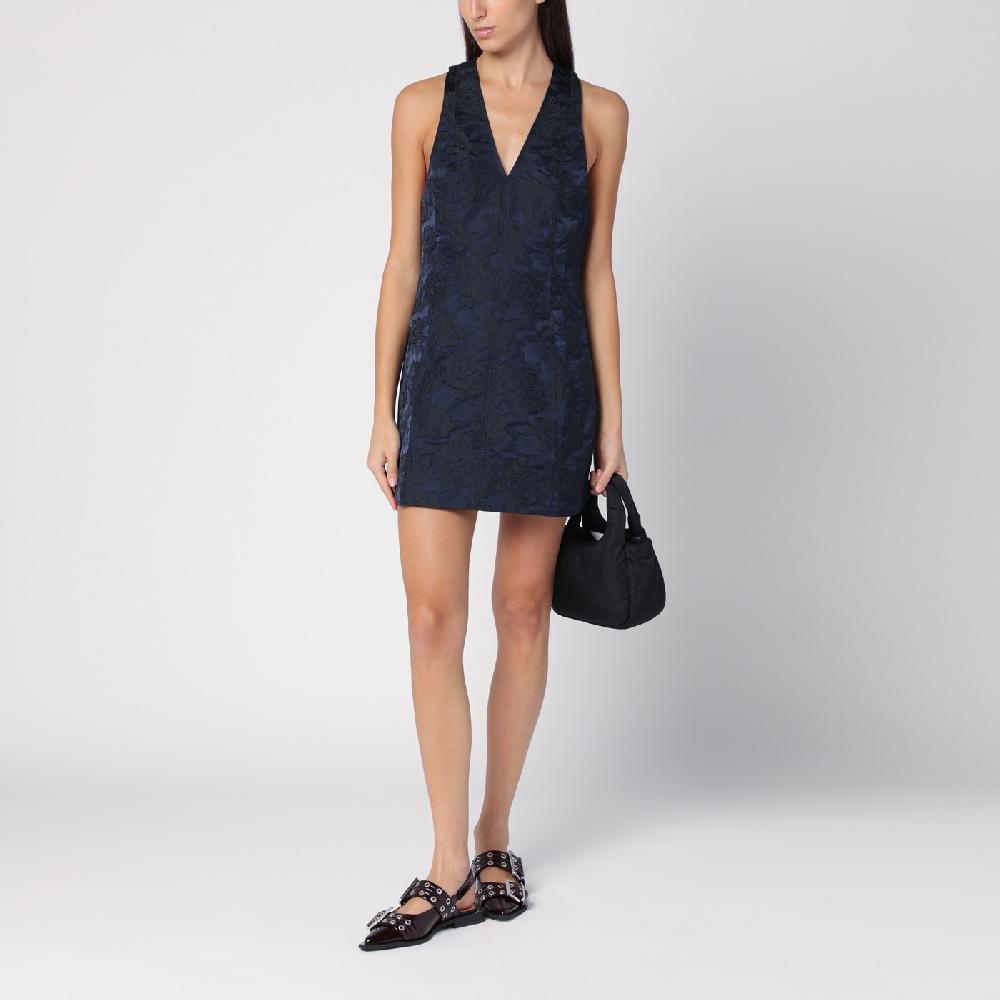 Ganni Mini abito blu navy con dettaglio nodo Offerte stagionali
