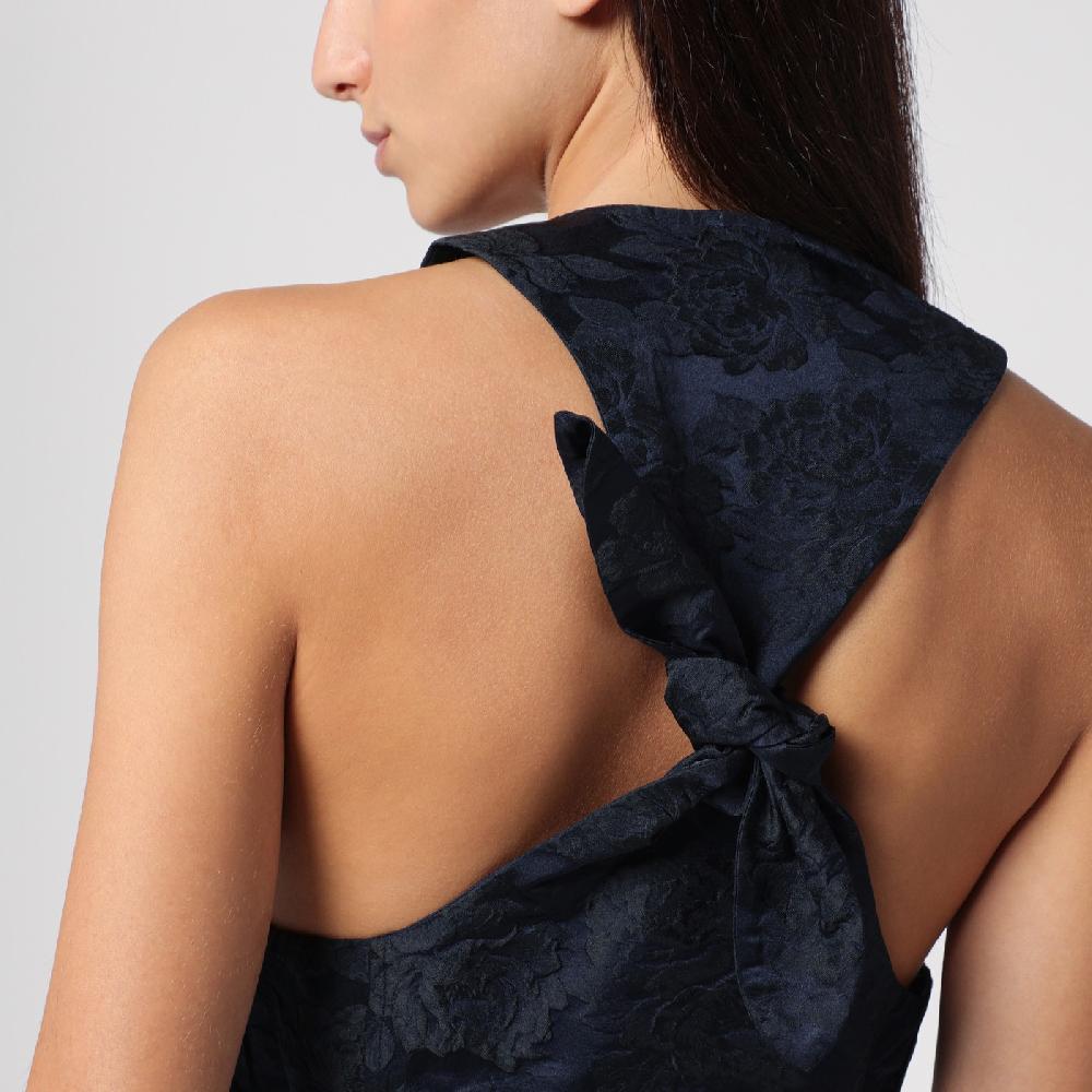 Ganni Mini abito blu navy con dettaglio nodo Offerte stagionali