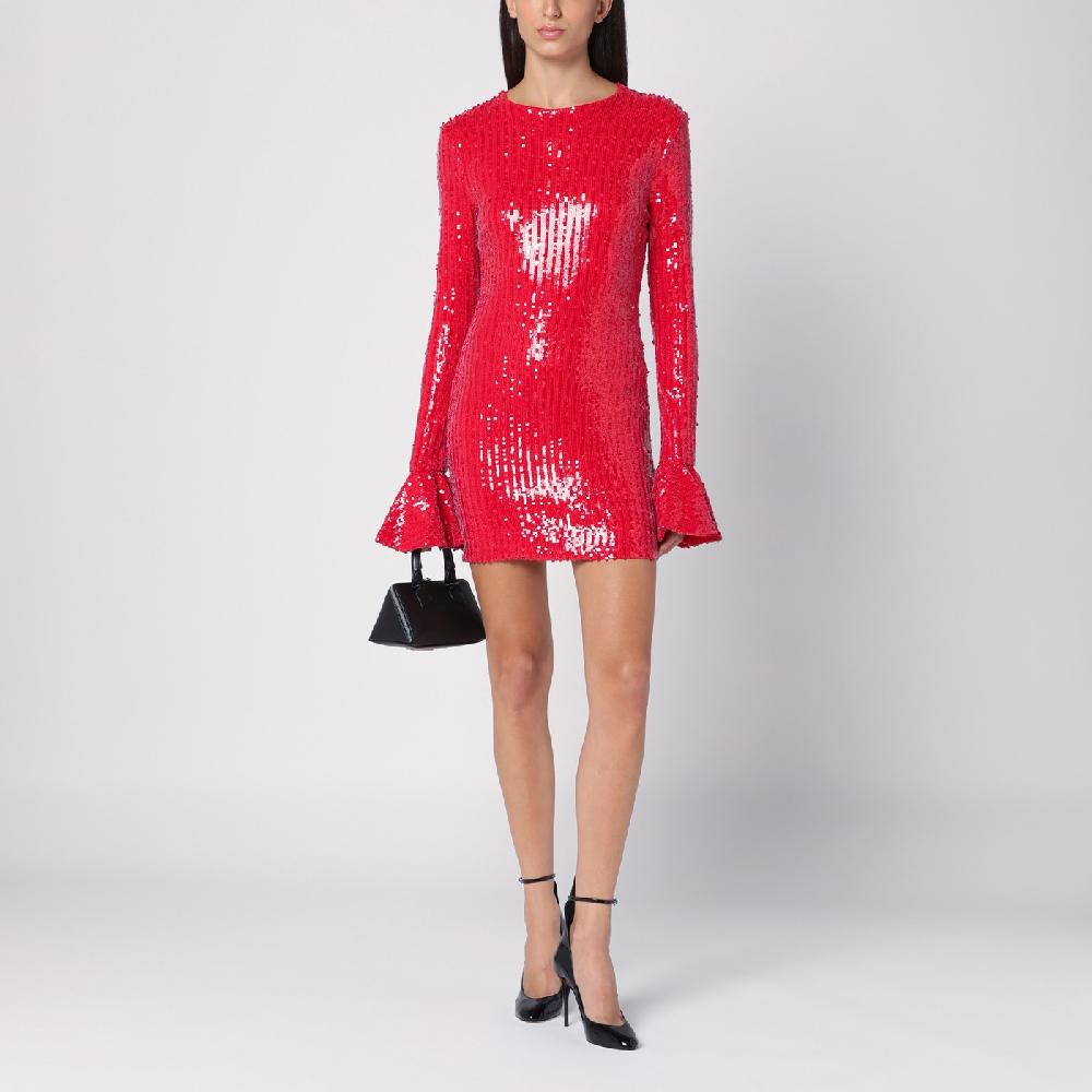 ROTATE Birger Christensen Mini abito rosso con micro paillette Enormi risparmi