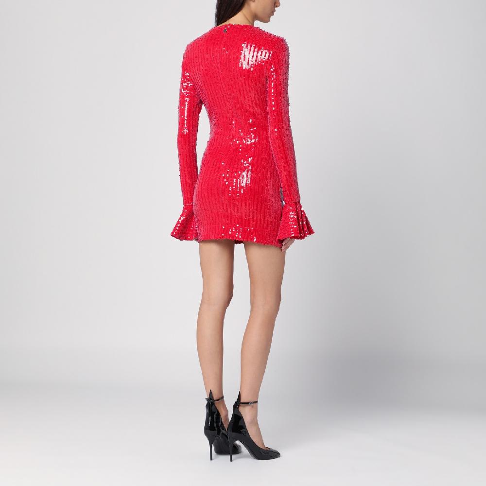 ROTATE Birger Christensen Mini abito rosso con micro paillette Enormi risparmi