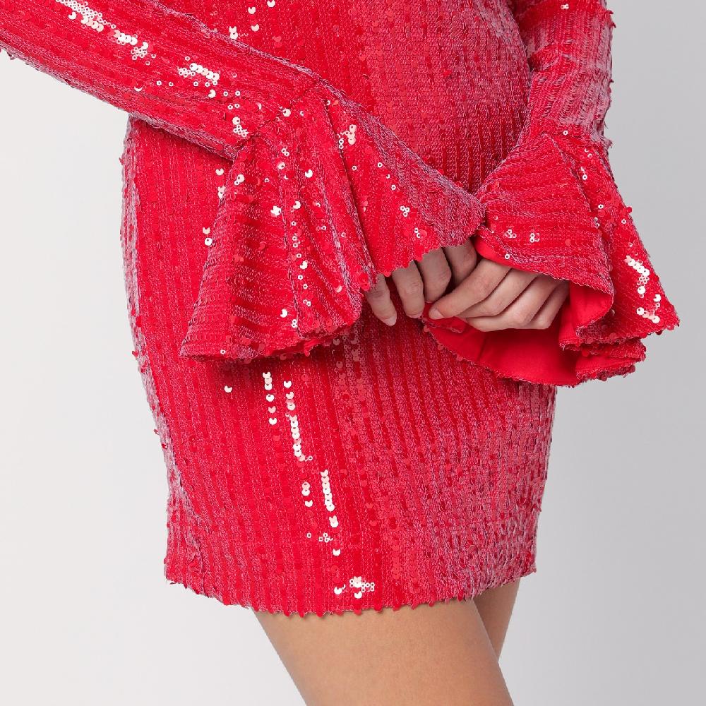 ROTATE Birger Christensen Mini abito rosso con micro paillette Enormi risparmi