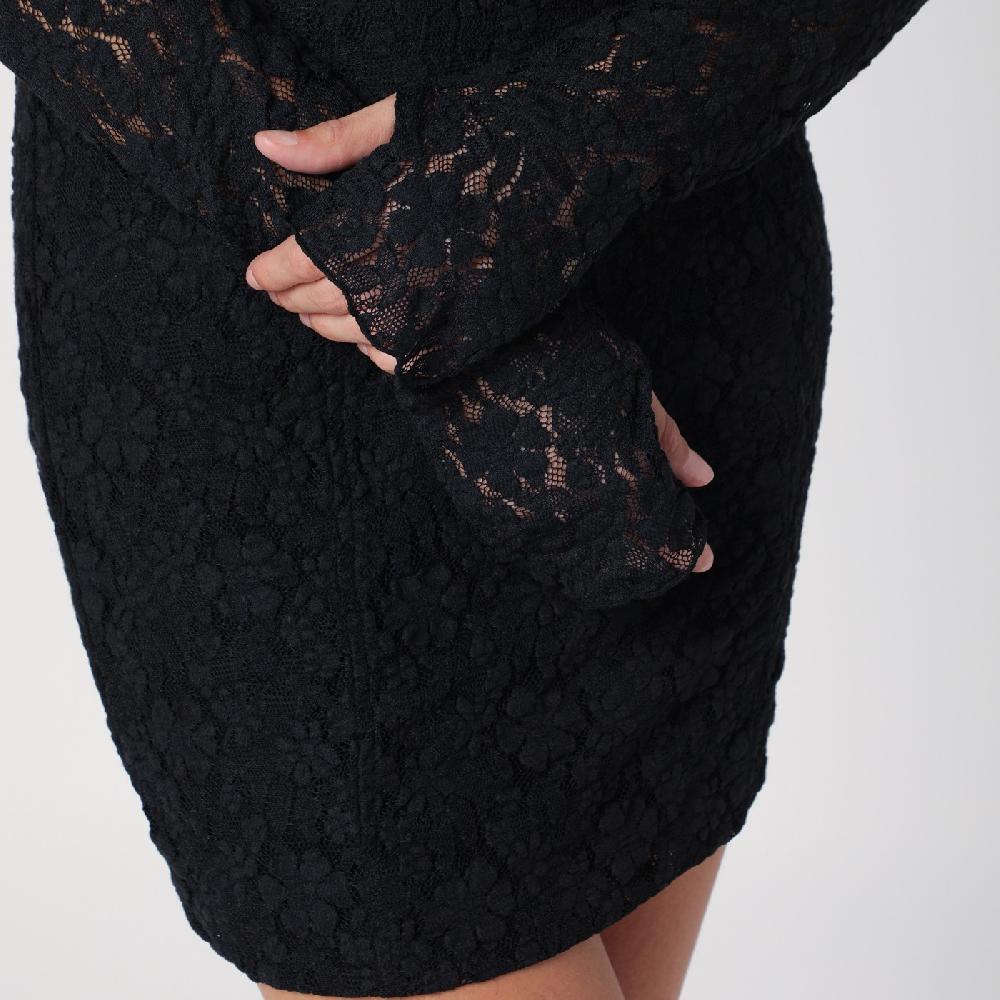 ROTATE Birger Christensen Mini abito nero in pizzo Super Saving Price