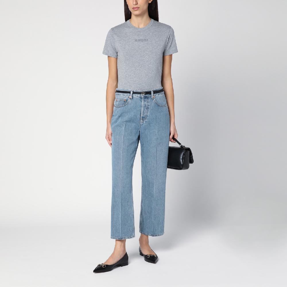 GUCCI T-shirt grigia mélange in cotone Fino al 50% di sconto