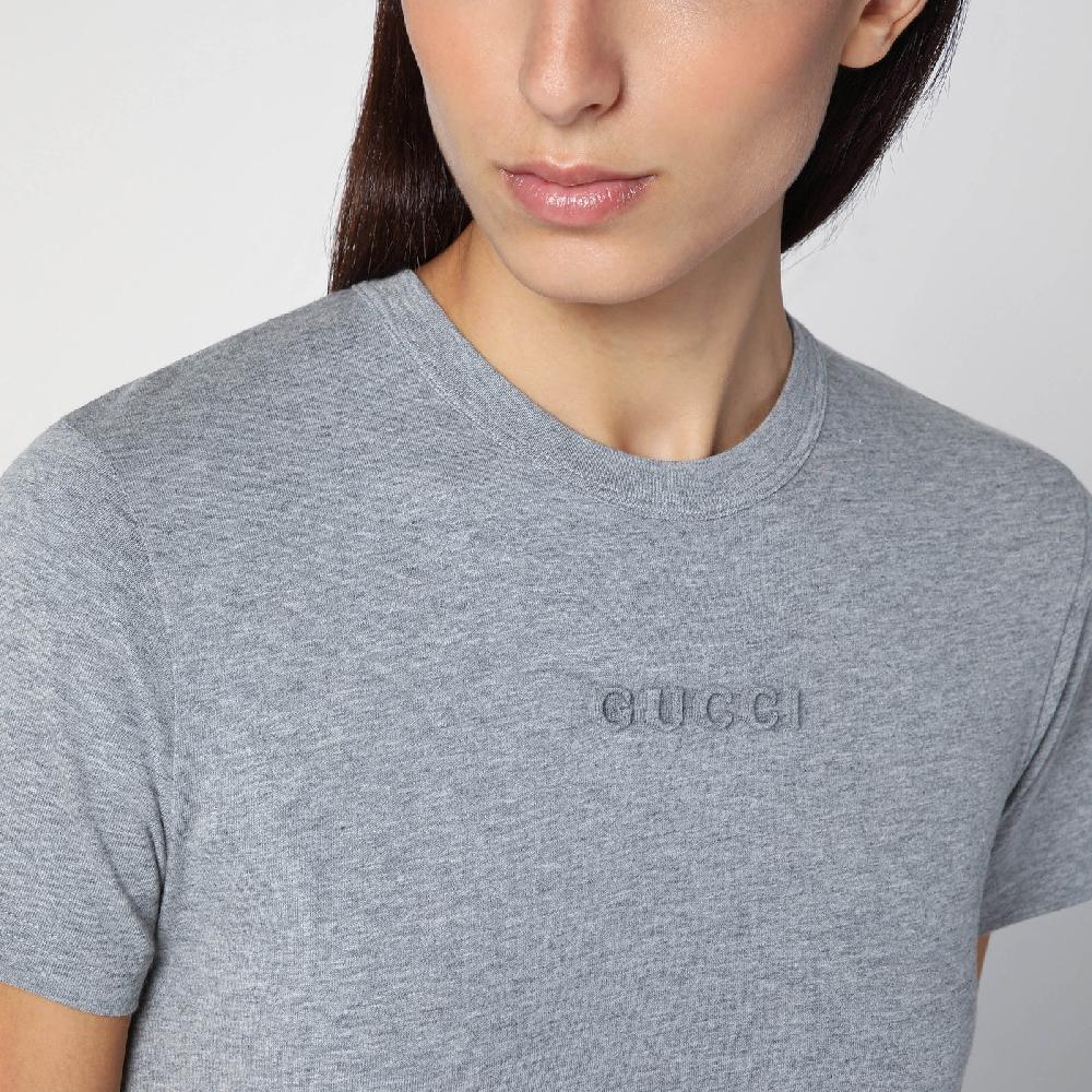 GUCCI T-shirt grigia mélange in cotone Fino al 50% di sconto
