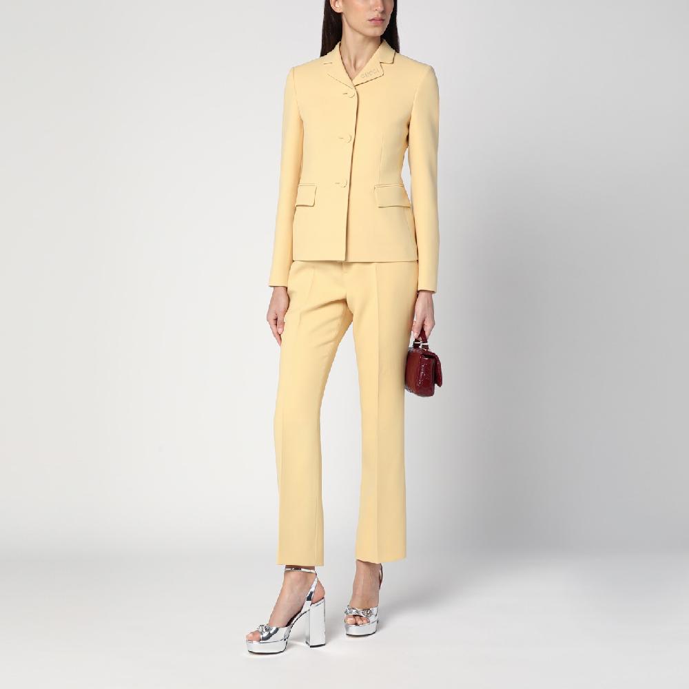 GUCCI Giacca color crema in crêpe di lana Fino al 65% di sconto