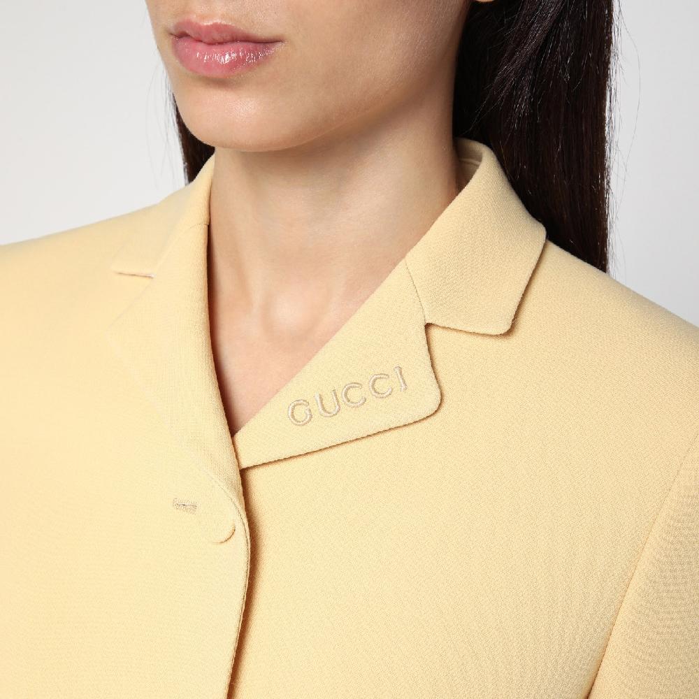 GUCCI Giacca color crema in crêpe di lana Fino al 65% di sconto