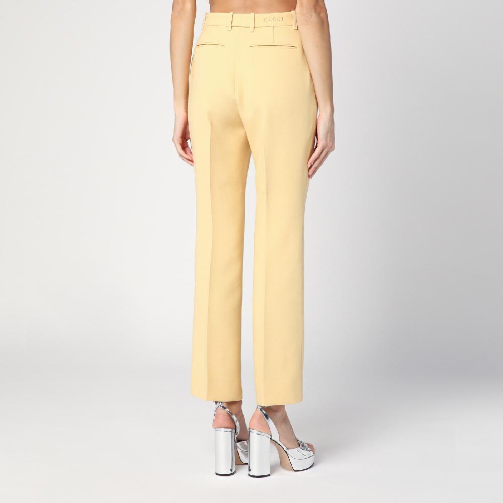 GUCCI Pantalone color crema in crêpe di lana Only for today
