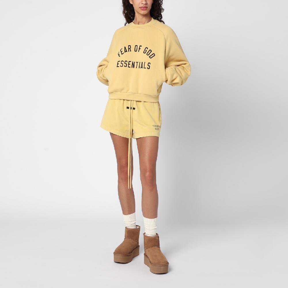 Fear of God Essentials Felpa cropped ambra con logo Offerta speciale della fabbrica