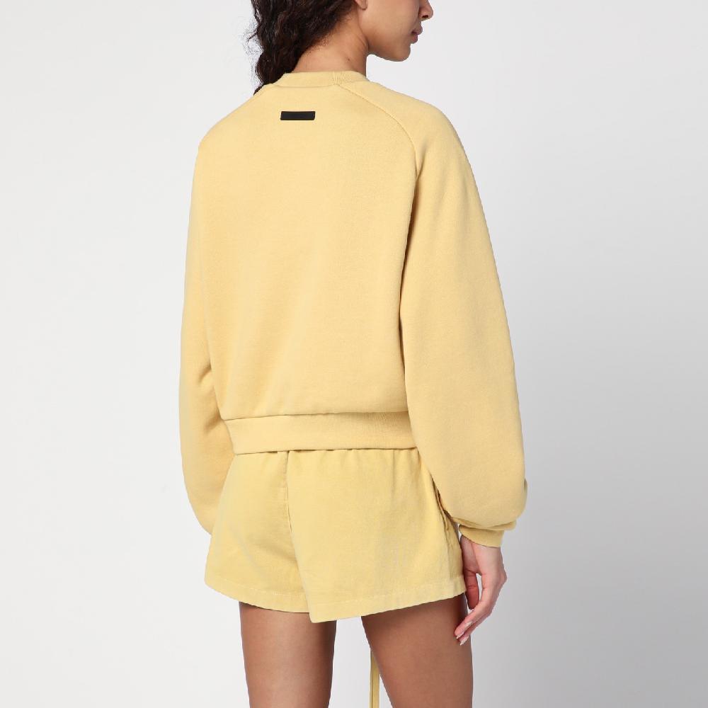 Fear of God Essentials Felpa cropped ambra con logo Offerta speciale della fabbrica