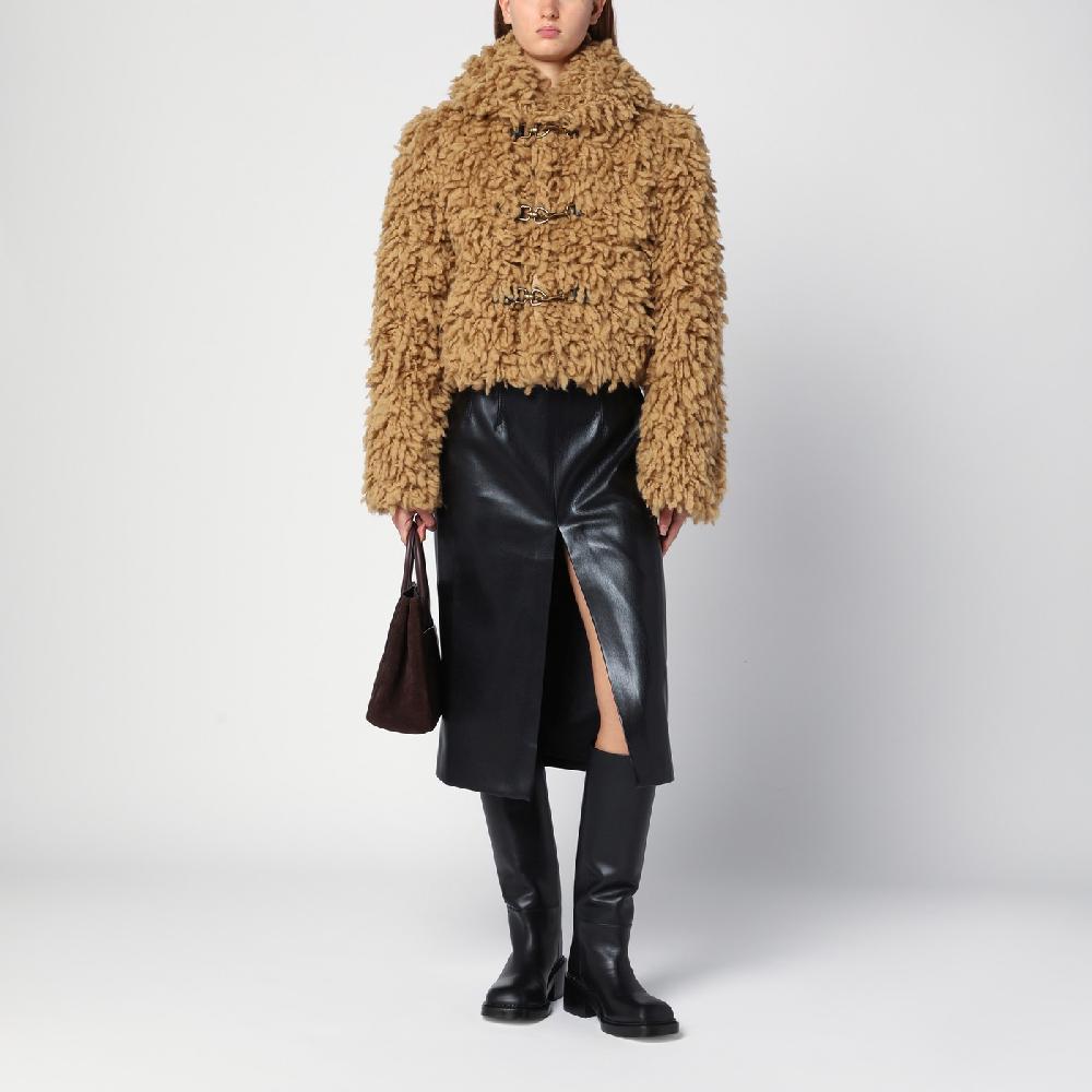 Burberry Giacca corta beige in misto lana Fino al 55% di sconto