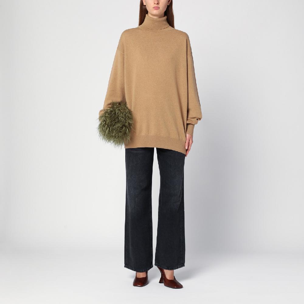 Dries Van Noten Maglione dolcevita beige in cashmere Super sconto