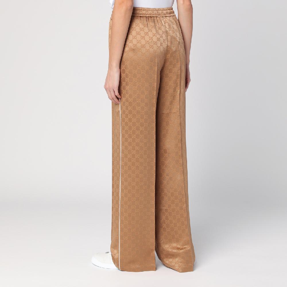 GUCCI Pantalone color cammello in jacquard di viscosa GG 50% di sconto per tempo limitato