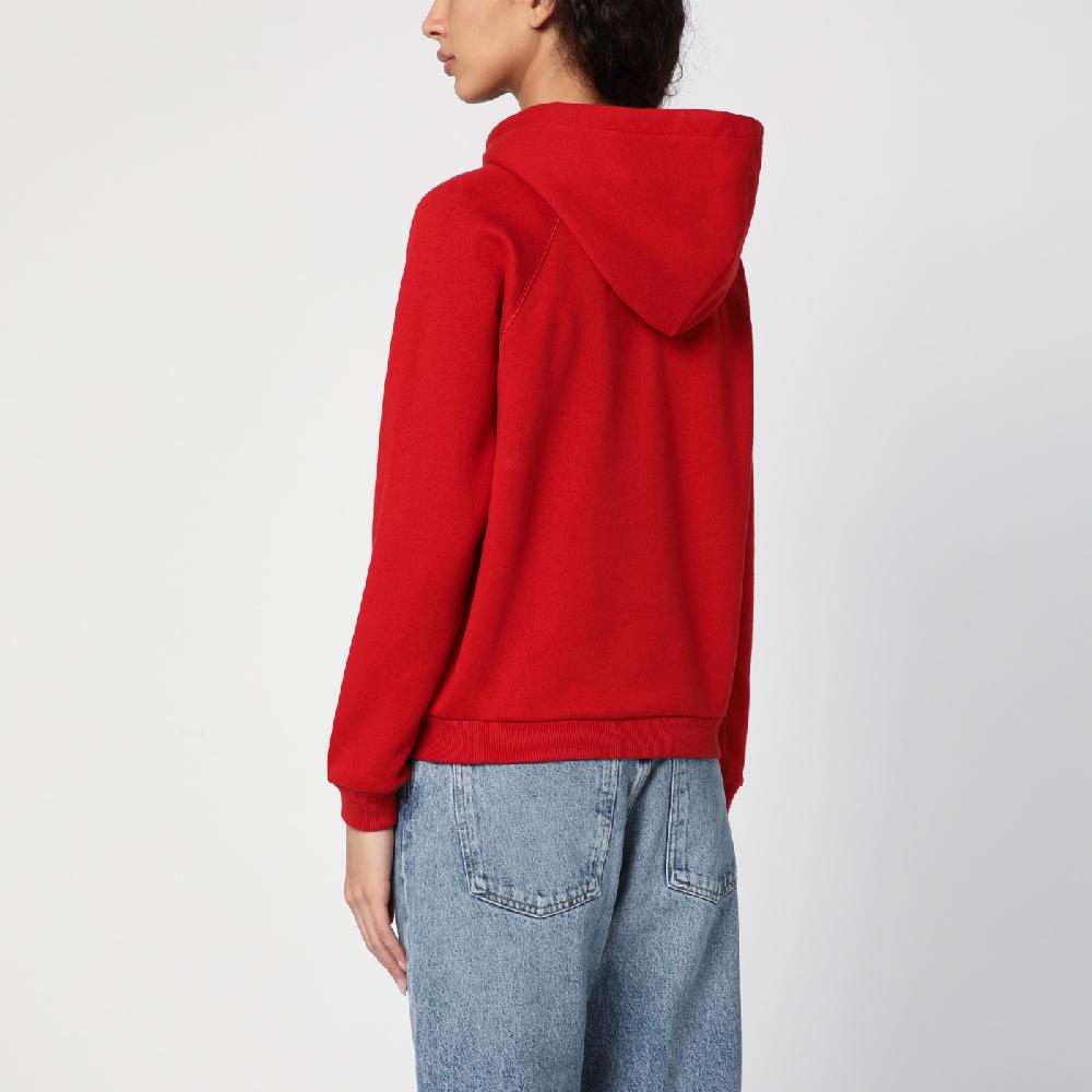 Polo Ralph Lauren Felpa rossa in cotone felpato Sconti questo mese