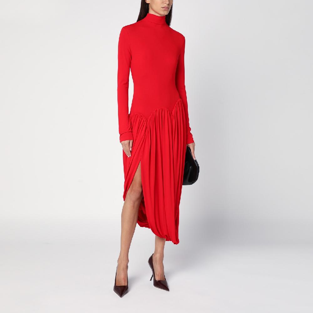 Ferragamo Abito rosso con gonna a tulipano 2025