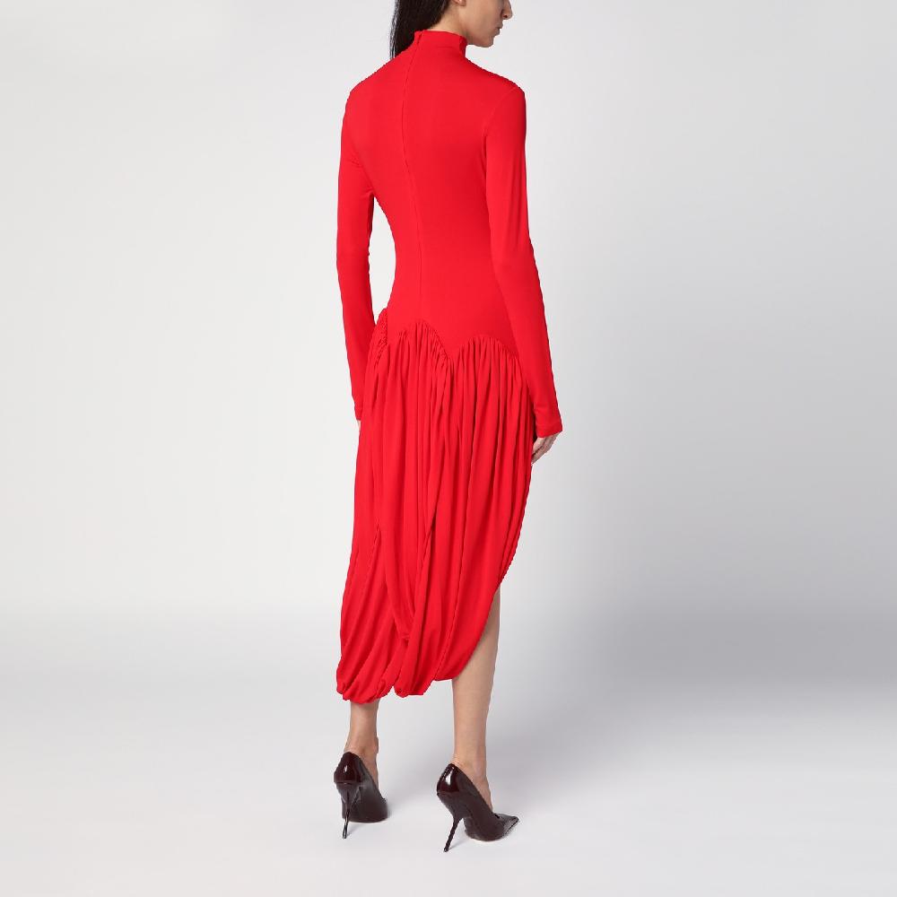 Ferragamo Abito rosso con gonna a tulipano 2025