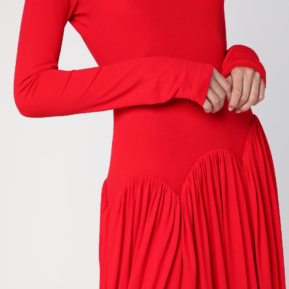 Ferragamo Abito rosso con gonna a tulipano 2025