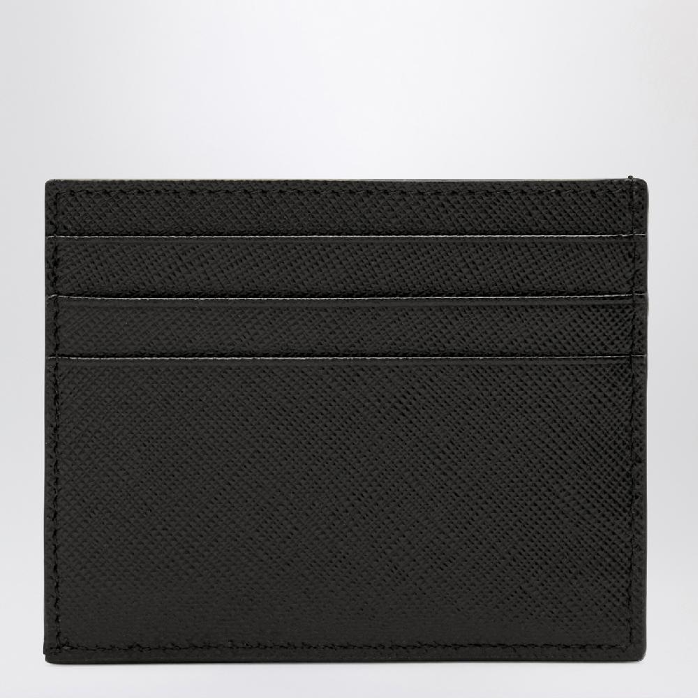 Prada Portacarte di credito nero in pelle Saffiano Acquista Ora