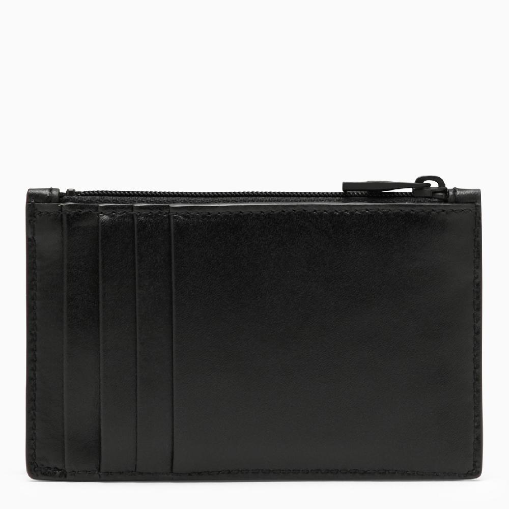 Alexander McQueen Portacarte con zip nero in pelle con logo Shopping Online