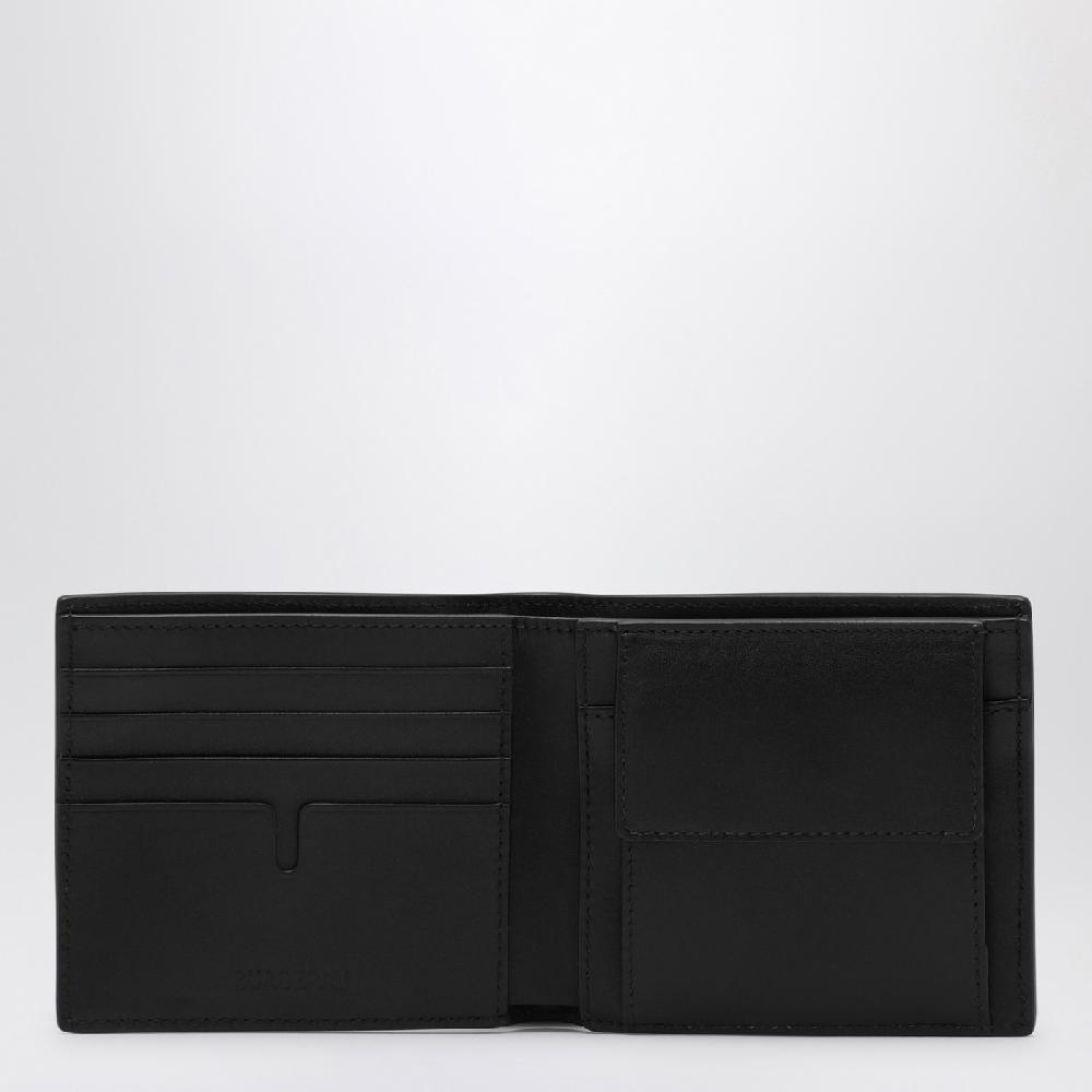 Burberry Portafoglio bi-fold nero in pelle Check impresso Affare Del Giorno