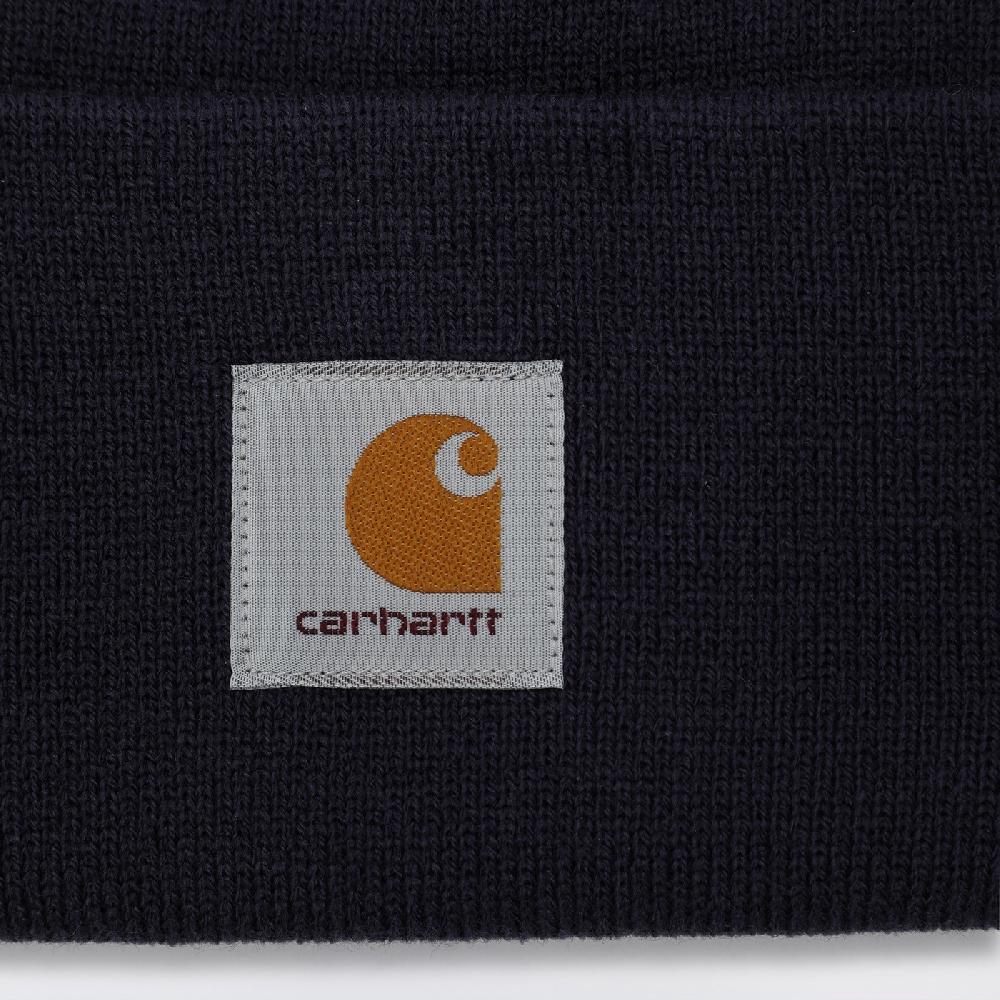 Carhartt WIP Cuffia blu con patch logo Sconto