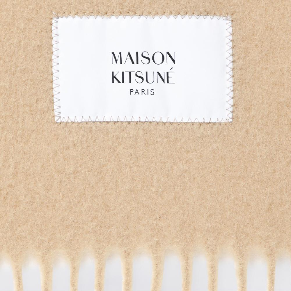 Maison Kitsunu00e9 Sciarpa beige chiara in misto lana I Più Venduti