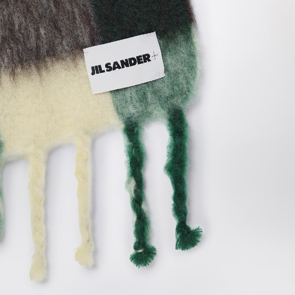 Jil Sander Sciarpa gialla/marrone/verde in misto mohair Vendite Flash