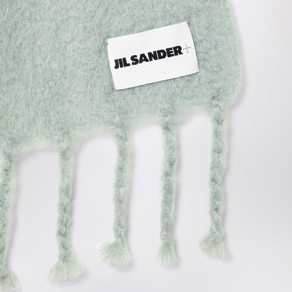 Jil Sander Sciarpa verde chiara in misto mohair Negozio