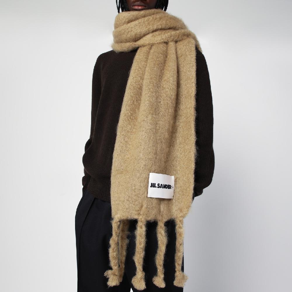 Jil Sander Sciarpa beige in misto mohair In Saldo