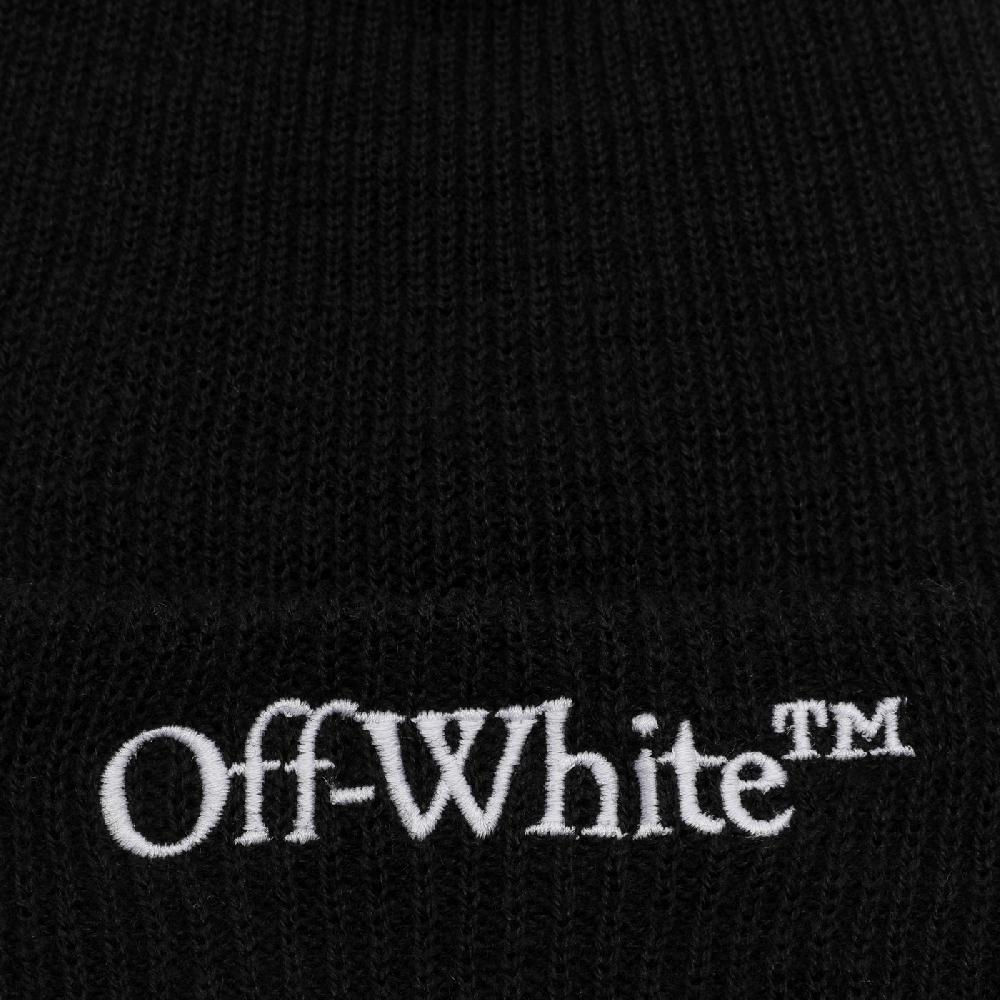 Off-Whiteu2122 Cuffia nera in lana con logo Comprare a buon mercato