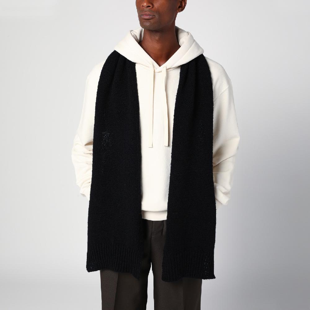 Jil Sander Sciarpa nera in lana Grande vendita