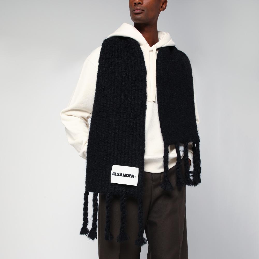 Jil Sander Sciarpa nera in misto mohair Flash Sale