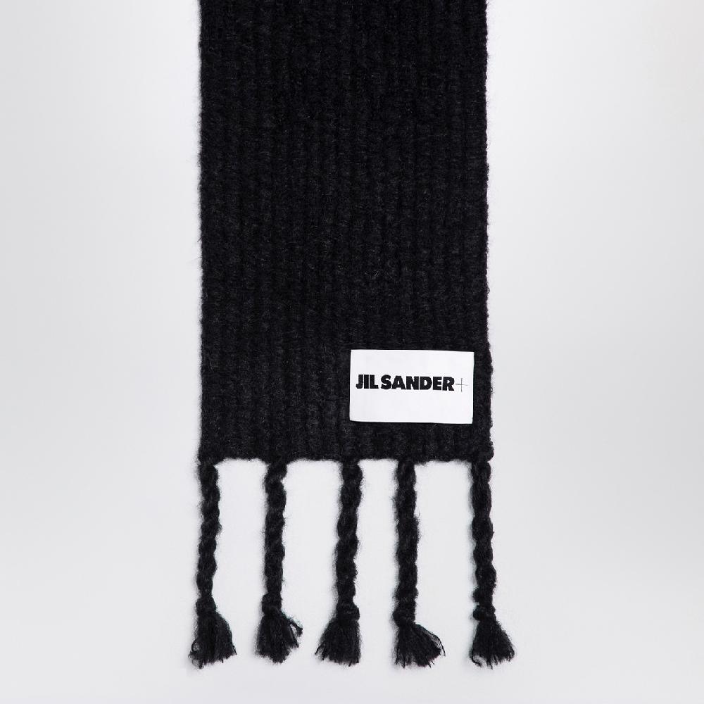 Jil Sander Sciarpa nera in misto mohair Flash Sale
