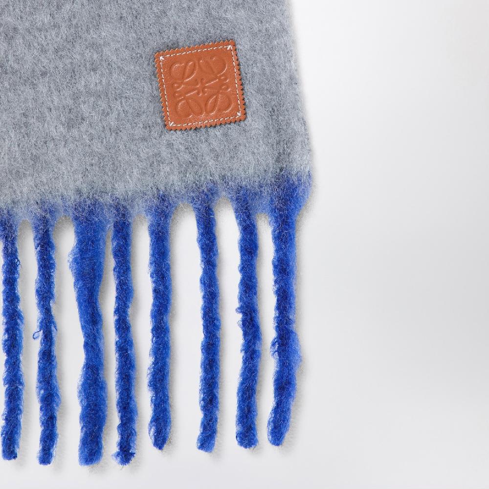 Loewe Sciarpa grigia/blu in mohair e lana Offerta esclusiva