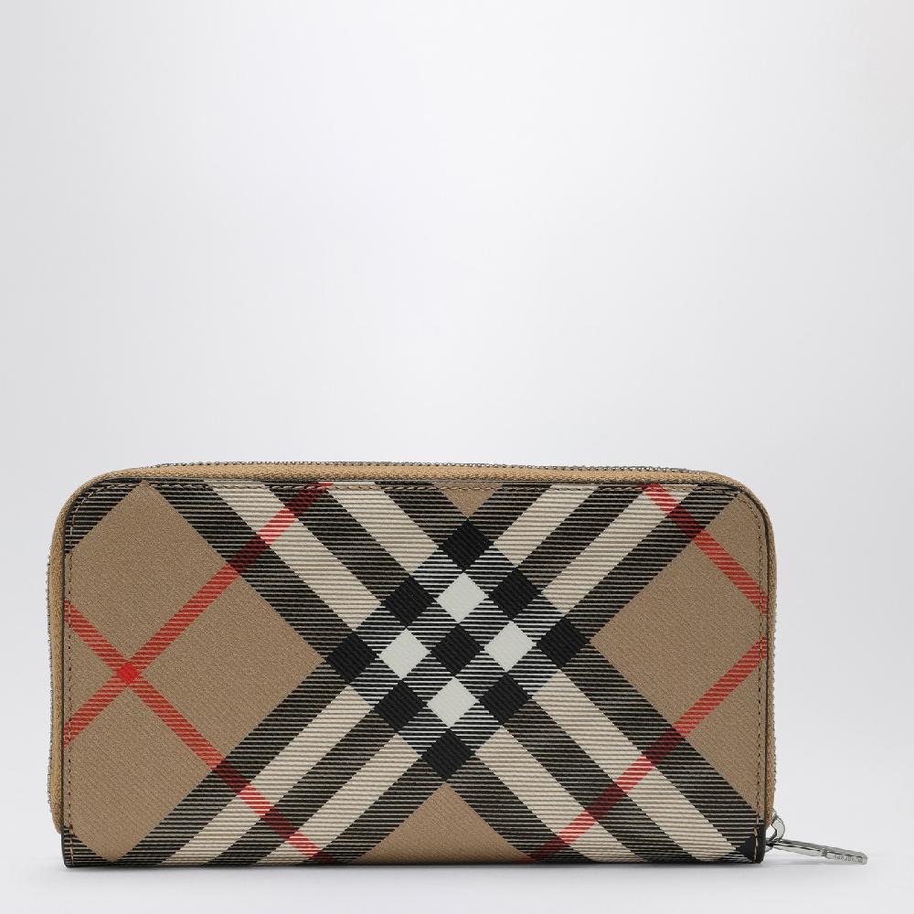 Burberry Portafoglio con zip beige motivo Check Cyber Monday