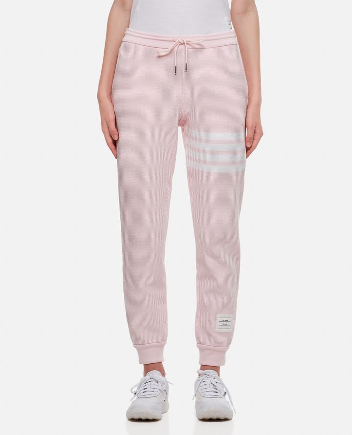 Biffi PANTALONI SUDATORI A RIB OTTOMANO ROSA CHIARO 4-BAR Nuova