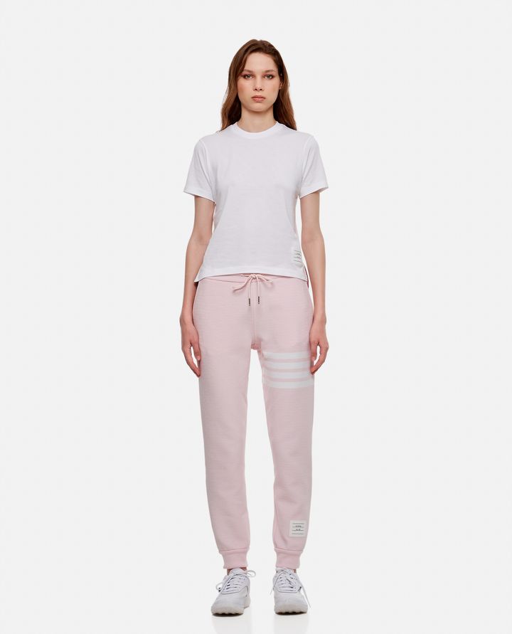 Biffi PANTALONI SUDATORI A RIB OTTOMANO ROSA CHIARO 4-BAR Nuova