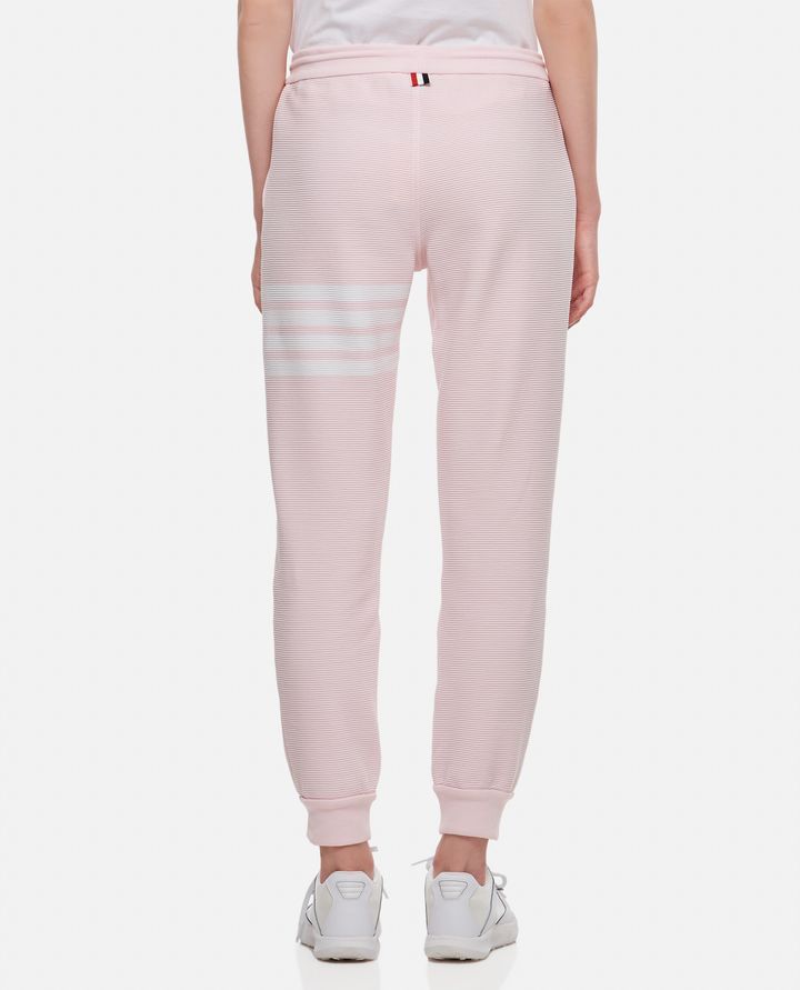 Biffi PANTALONI SUDATORI A RIB OTTOMANO ROSA CHIARO 4-BAR Nuova