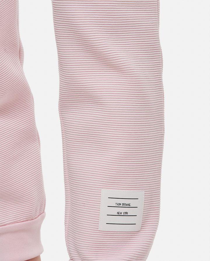 Biffi PANTALONI SUDATORI A RIB OTTOMANO ROSA CHIARO 4-BAR Nuova