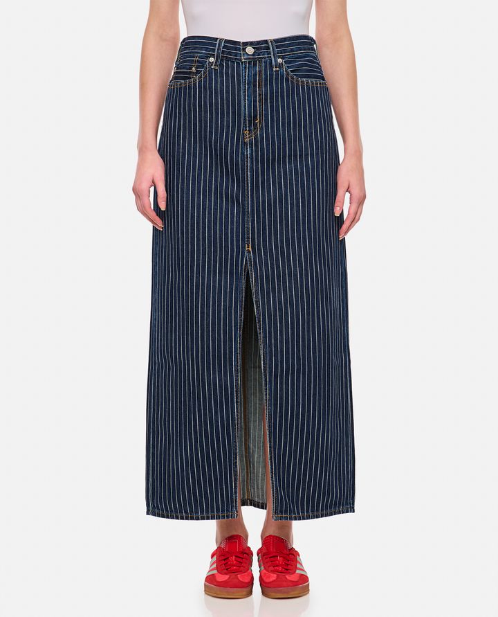 Biffi GONNA MIDI DENIM A RIGHE Negozi Online